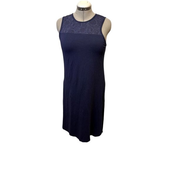 Sherpa Adventure Gear Dresses & Skirts - Sherpa Adventure Gear UPF 40 Lace Front Sleeveless Navy Midi Dress, EUC, Size L
